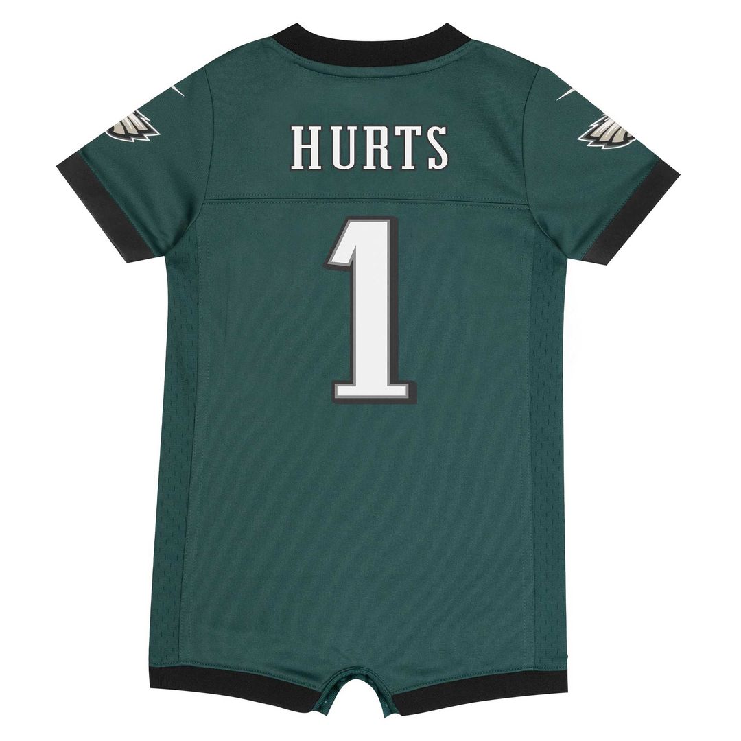 Jalen Hurts Philadelphia Eagles Newborn & Infant Game Romper Jersey - Midnight Green