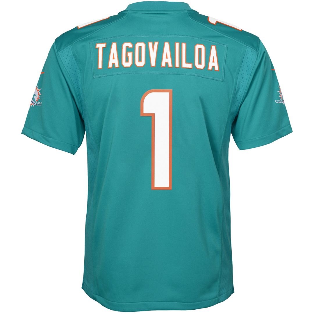 Tua Tagovailoa Miami Dolphins Youth Game Jersey - Aqua