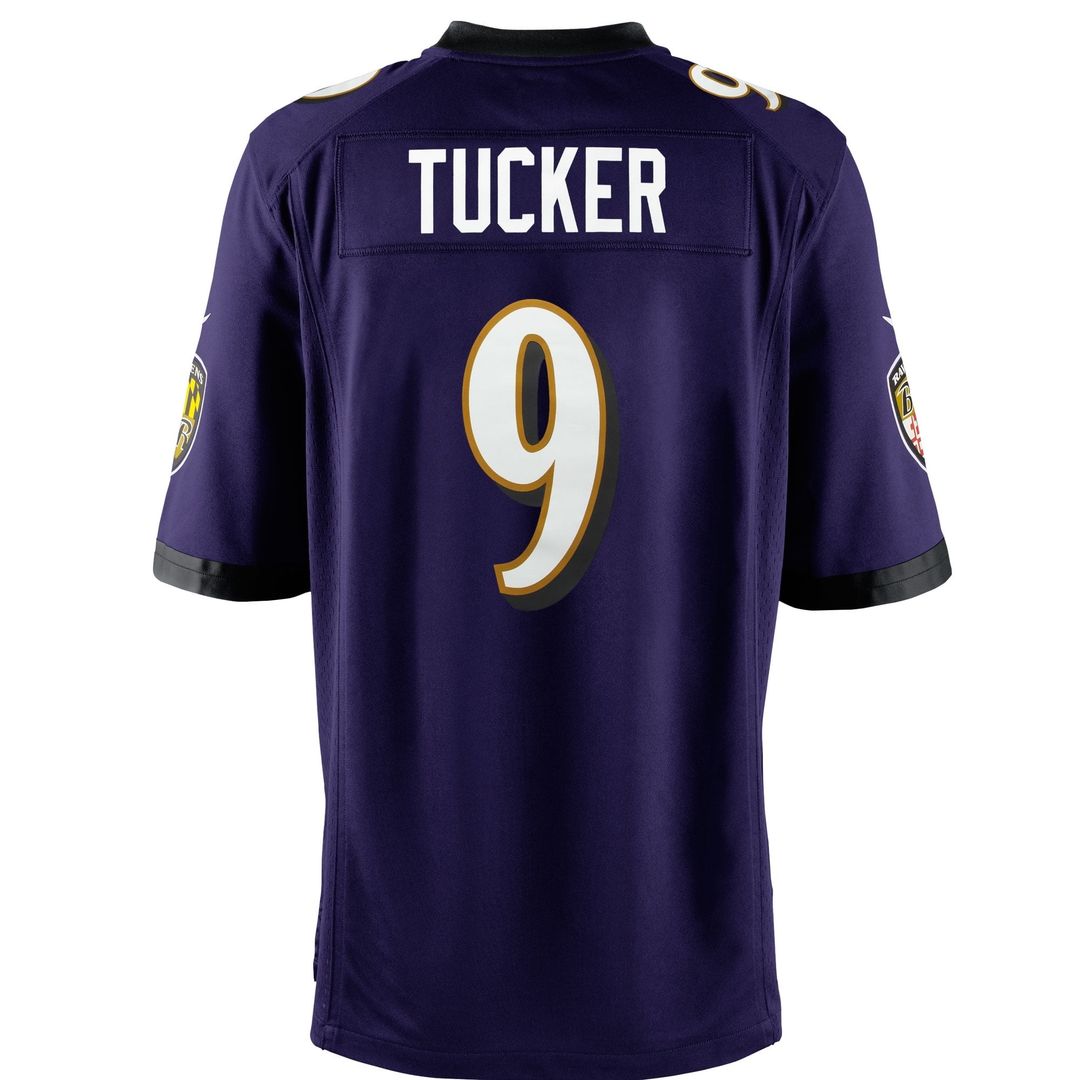 Justin Tucker Baltimore Ravens Youth Game Jersey - Purple