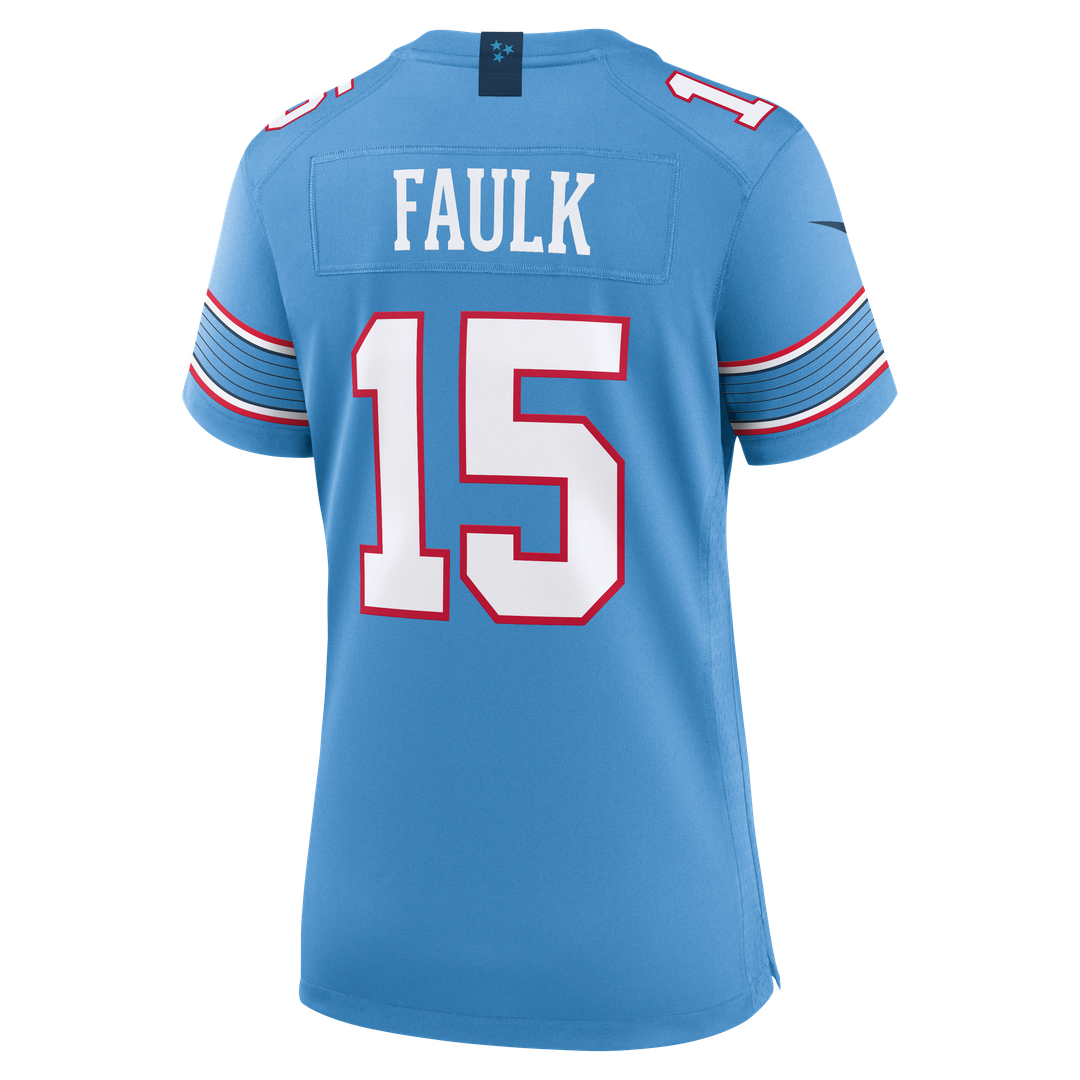 Keldric Faulk Tennessee Titans Women's Team Game Jersey - Light Blue