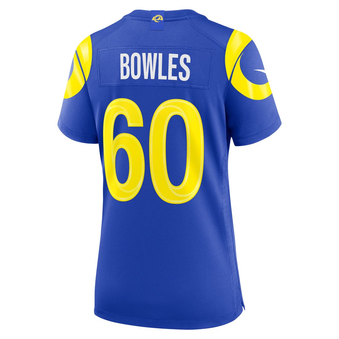 Wyatt Bowles Los Angeles Rams Women's Team Game Jersey - Royal