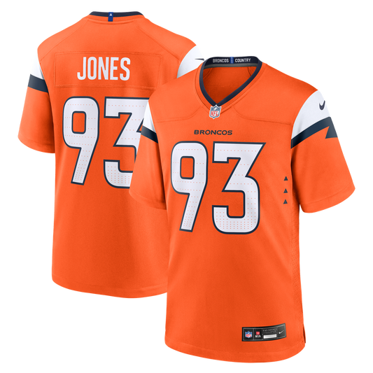 D.J. Jones Denver Broncos Team Game Jersey - Orange