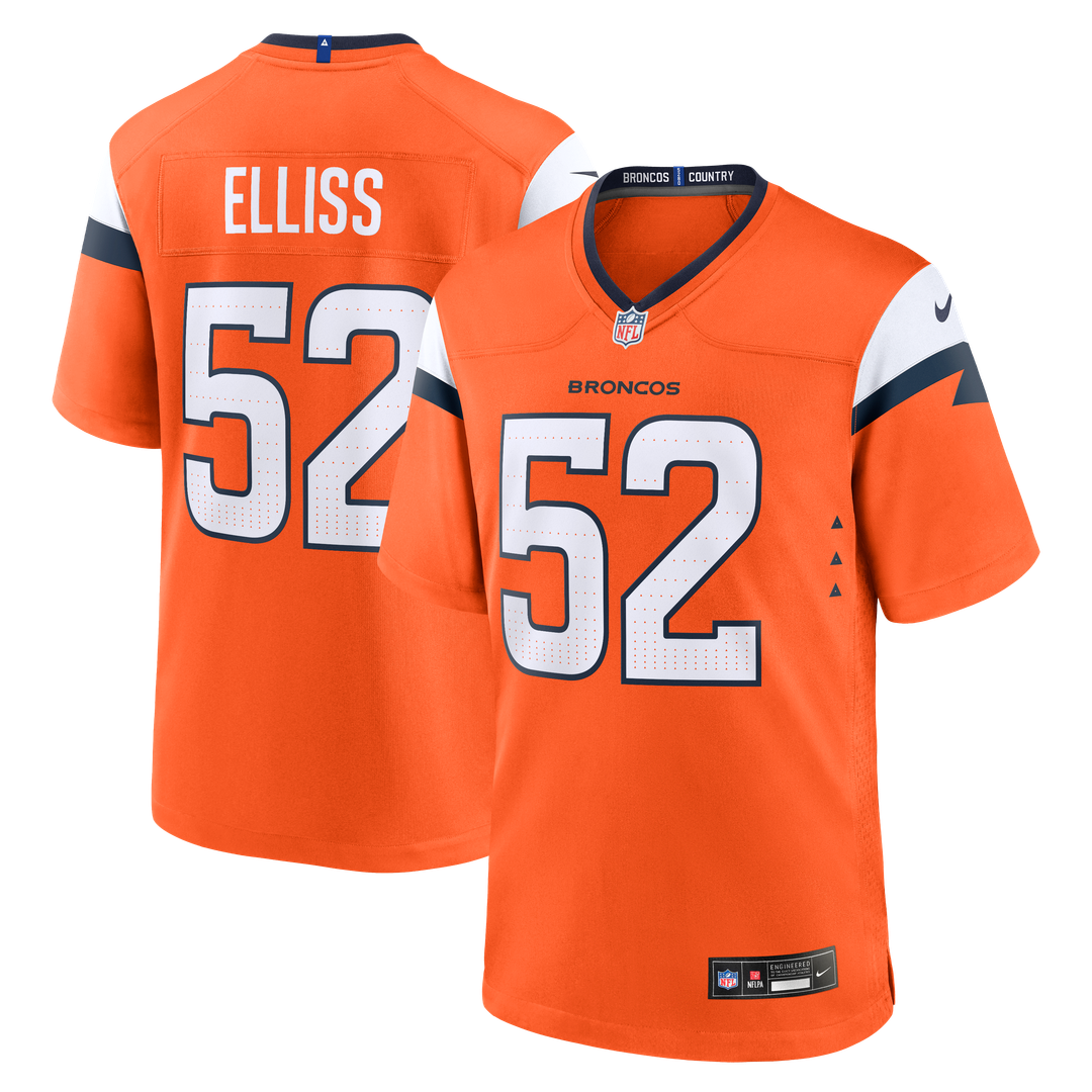 Jonah Elliss Denver Broncos Team Game Jersey - Orange