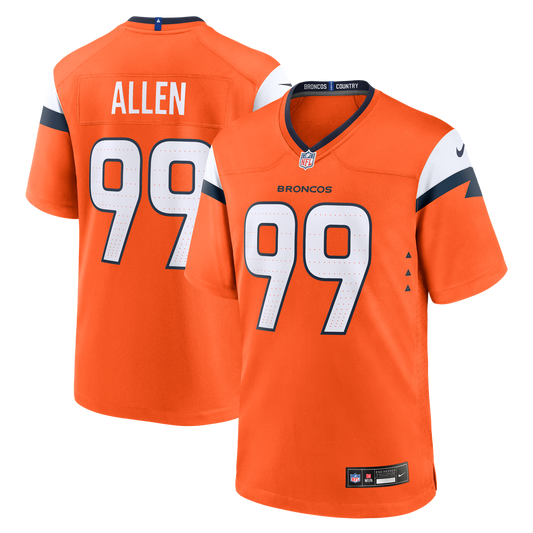 Zach Allen Denver Broncos Team Game Jersey - Orange