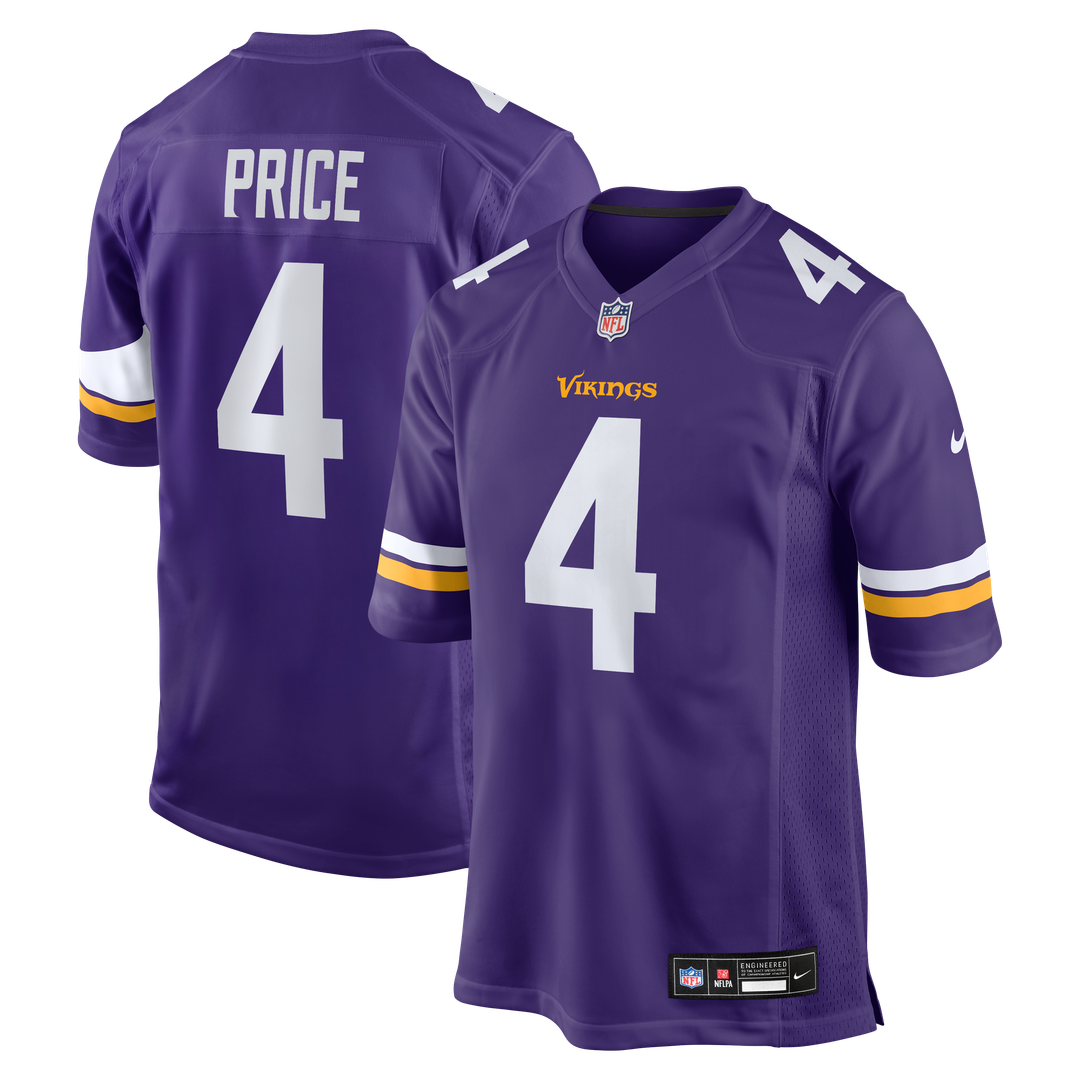 Myles Price Minnesota Vikings Team Game Jersey - Purple