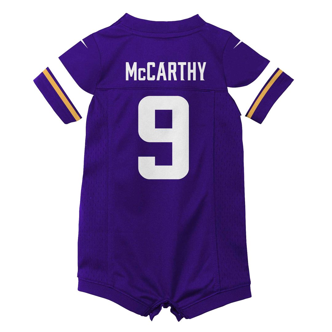 J.J. McCarthy Minnesota Vikings Newborn & Infant Romper Game Jersey - Purple