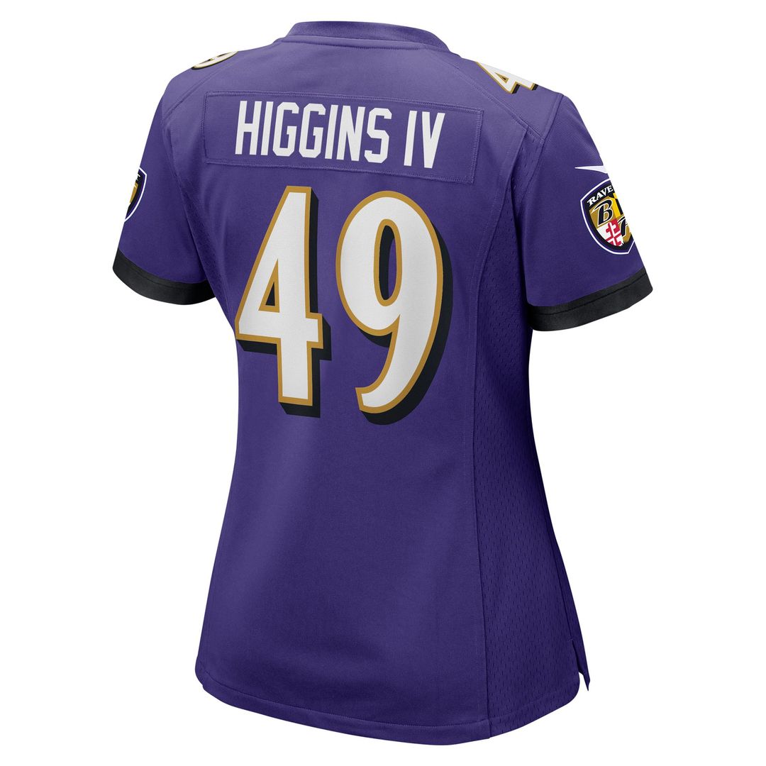 Jay Higgins IV Baltimore Ravens Women's Team Game Jersey - Purple