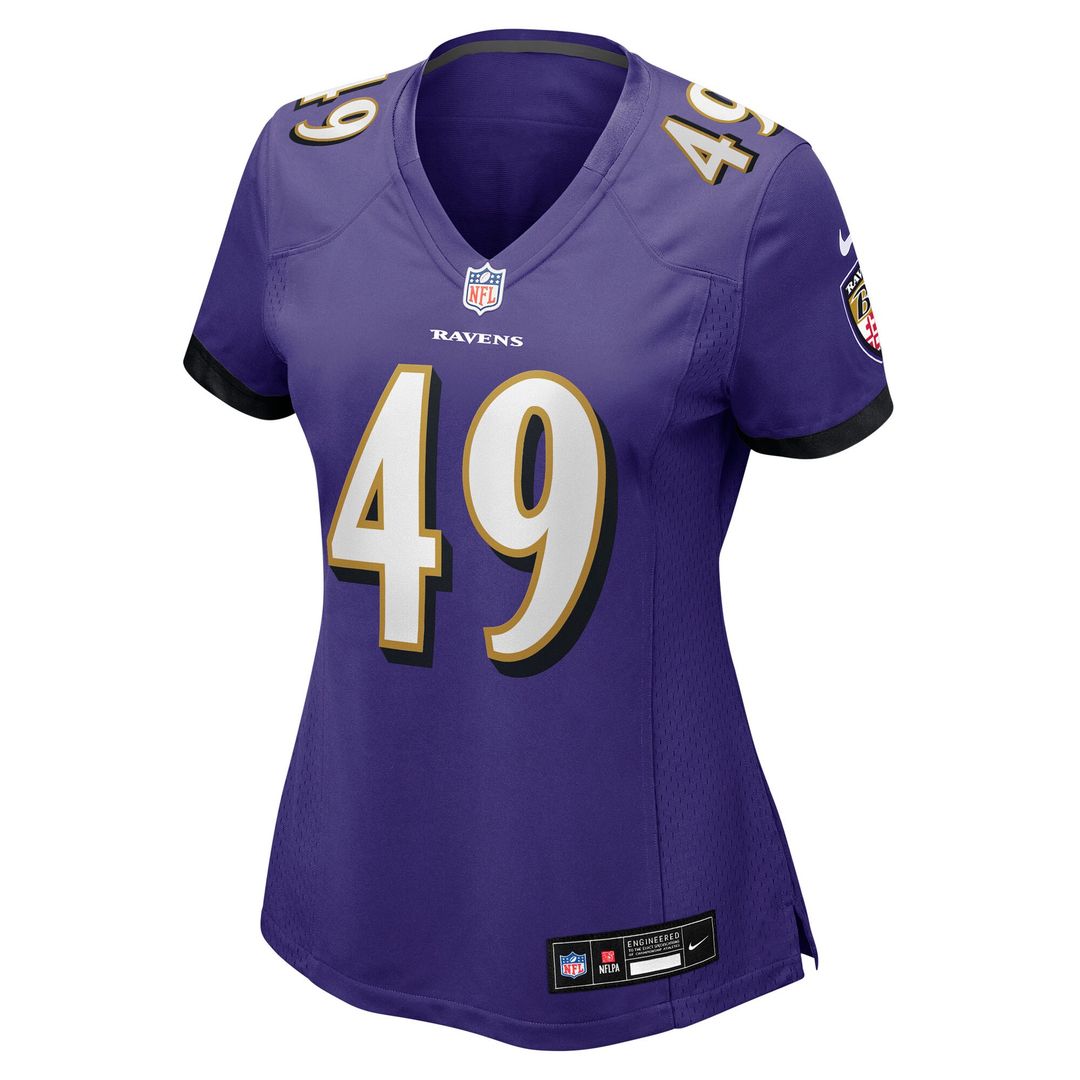 Jay Higgins IV Baltimore Ravens Women's Team Game Jersey - Purple
