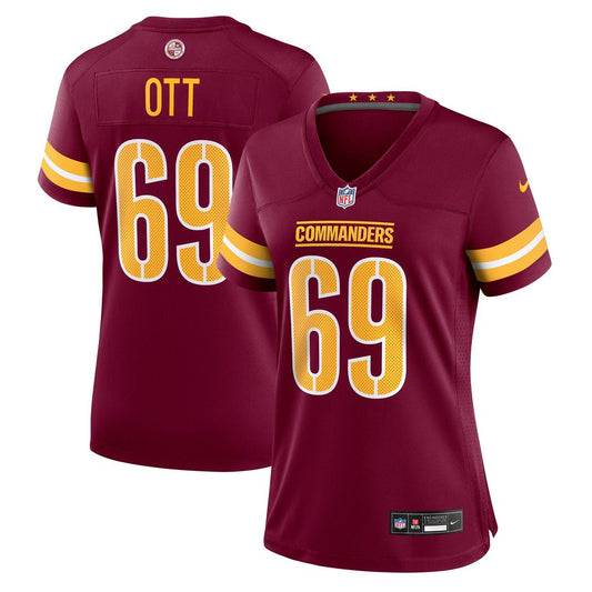 Tyler Ott Washington Commanders Women's Team Game Jersey - Burgundy