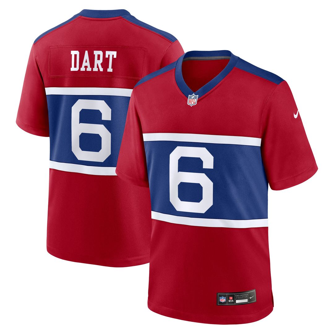 Jaxson Dart New York Giants Team Game Jersey - Royal