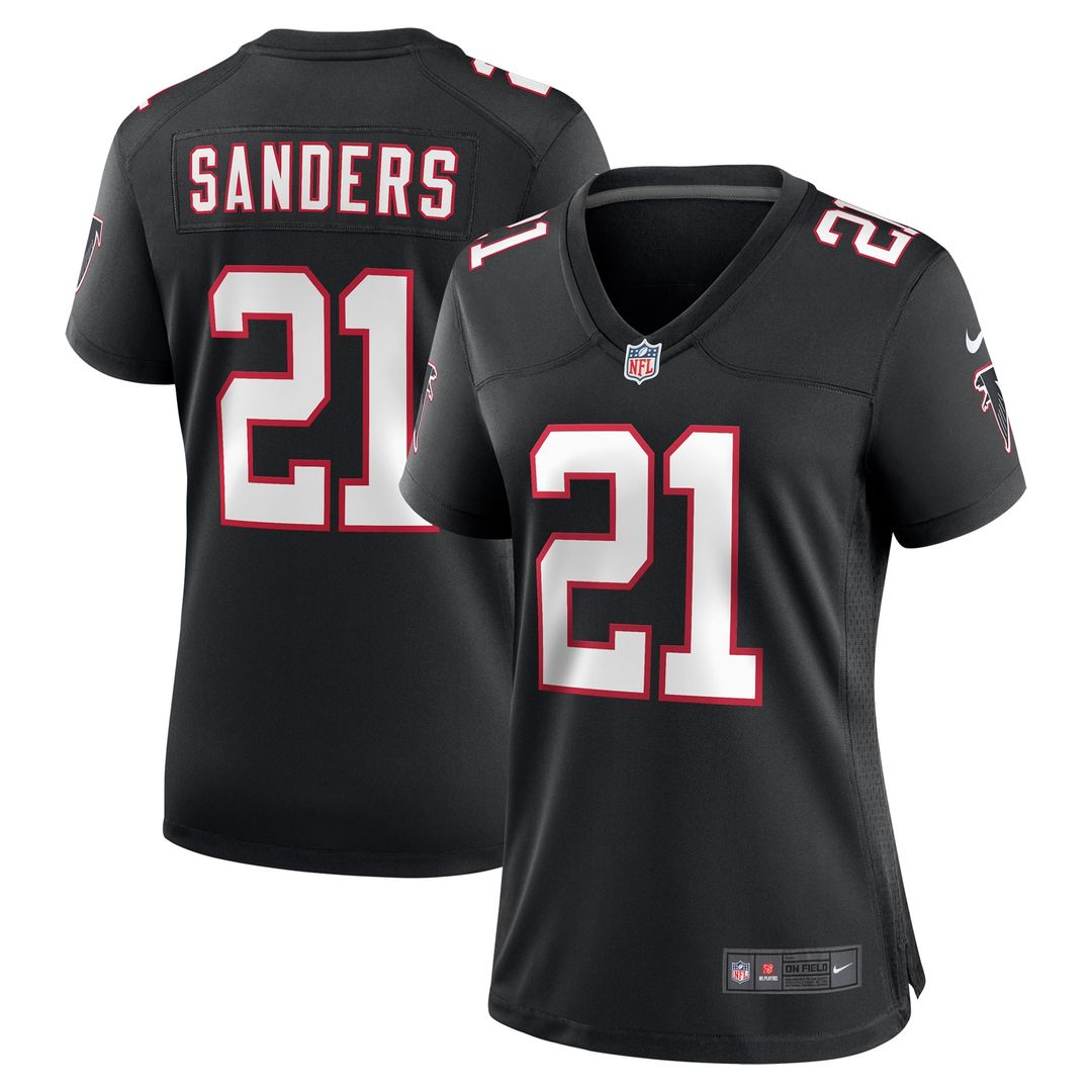 Deion Sanders Atlanta Falcons Women's Alternate Retired Player Game Jersey - Black