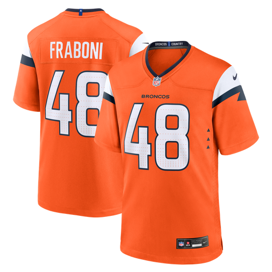 Mitchell Fraboni Denver Broncos Team Game Jersey - Orange