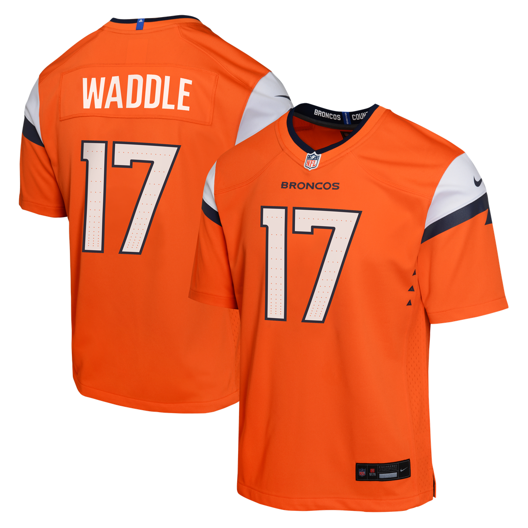 Jaylen Waddle Denver Broncos Youth Game Jersey - Orange