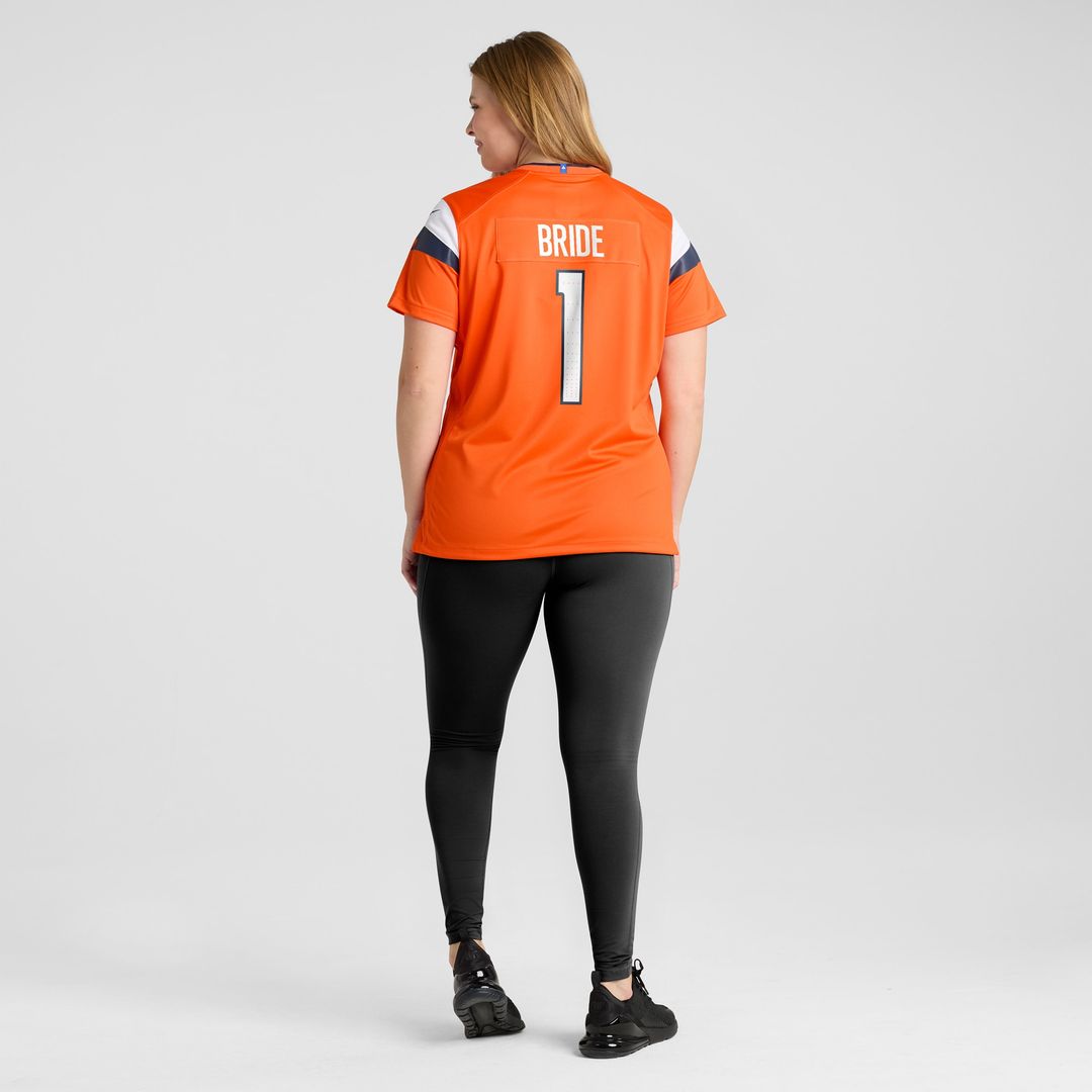 Number 1 Bride Denver Broncos Women's Game Jersey - Orange