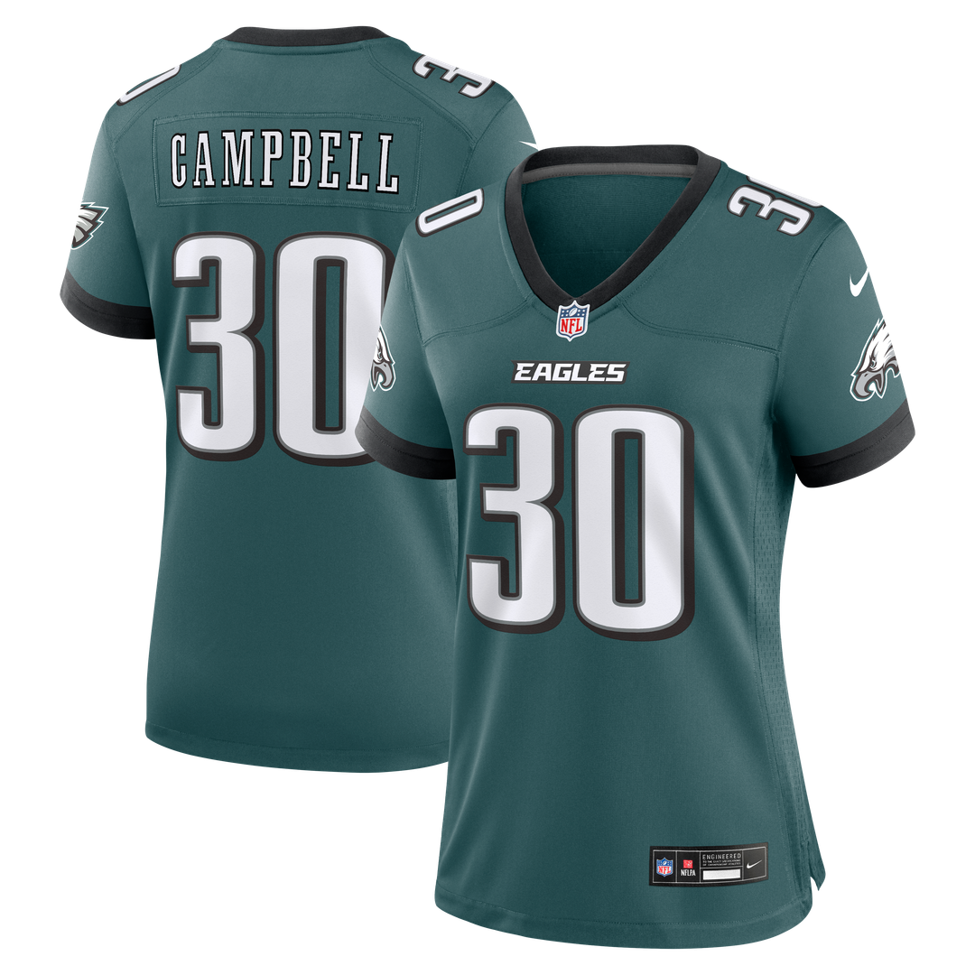 Jihaad Campbell Philadelphia Eagles Women's Team Game Jersey - Midnight Green