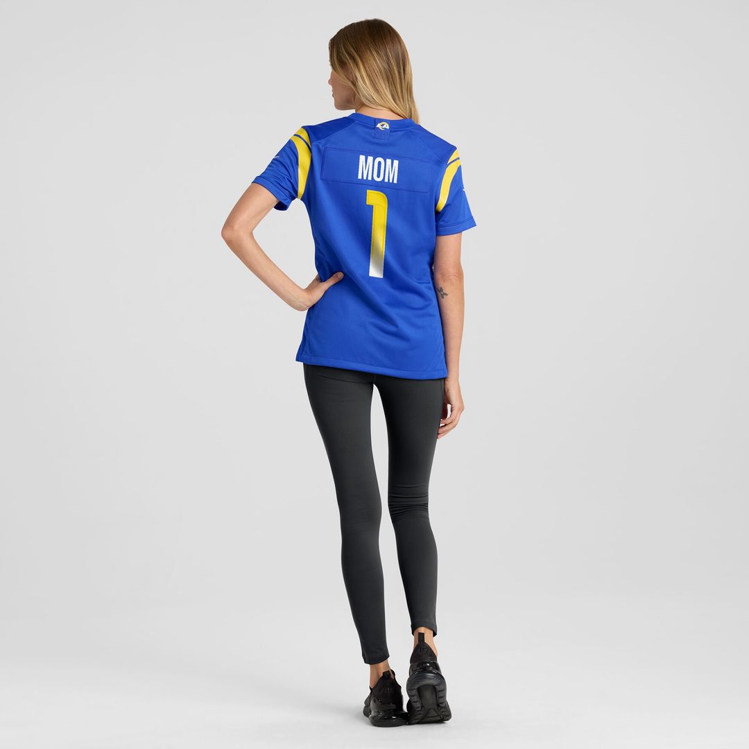 Number 1 Mom Los Angeles Rams Women's Game Jersey - Royal