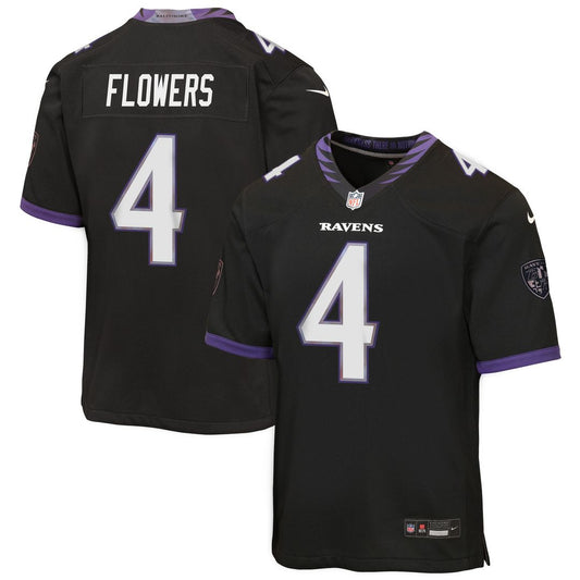 Zay Flowers Baltimore Ravens Youth Alternate Game Jersey - Black