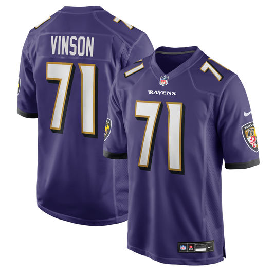 Carson Vinson Baltimore Ravens Team Game Jersey - Purple
