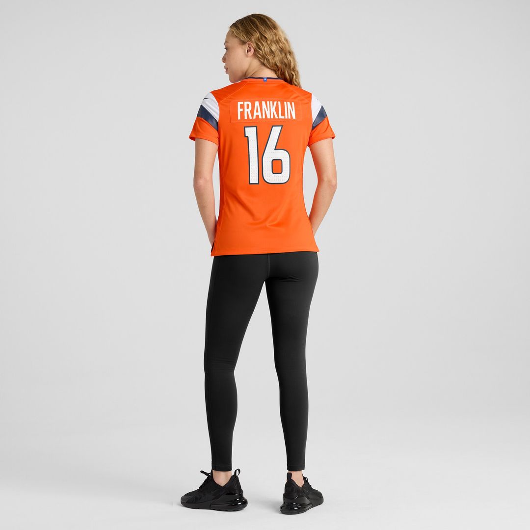 Troy Franklin Denver Broncos Women's Team Game Jersey - Orange