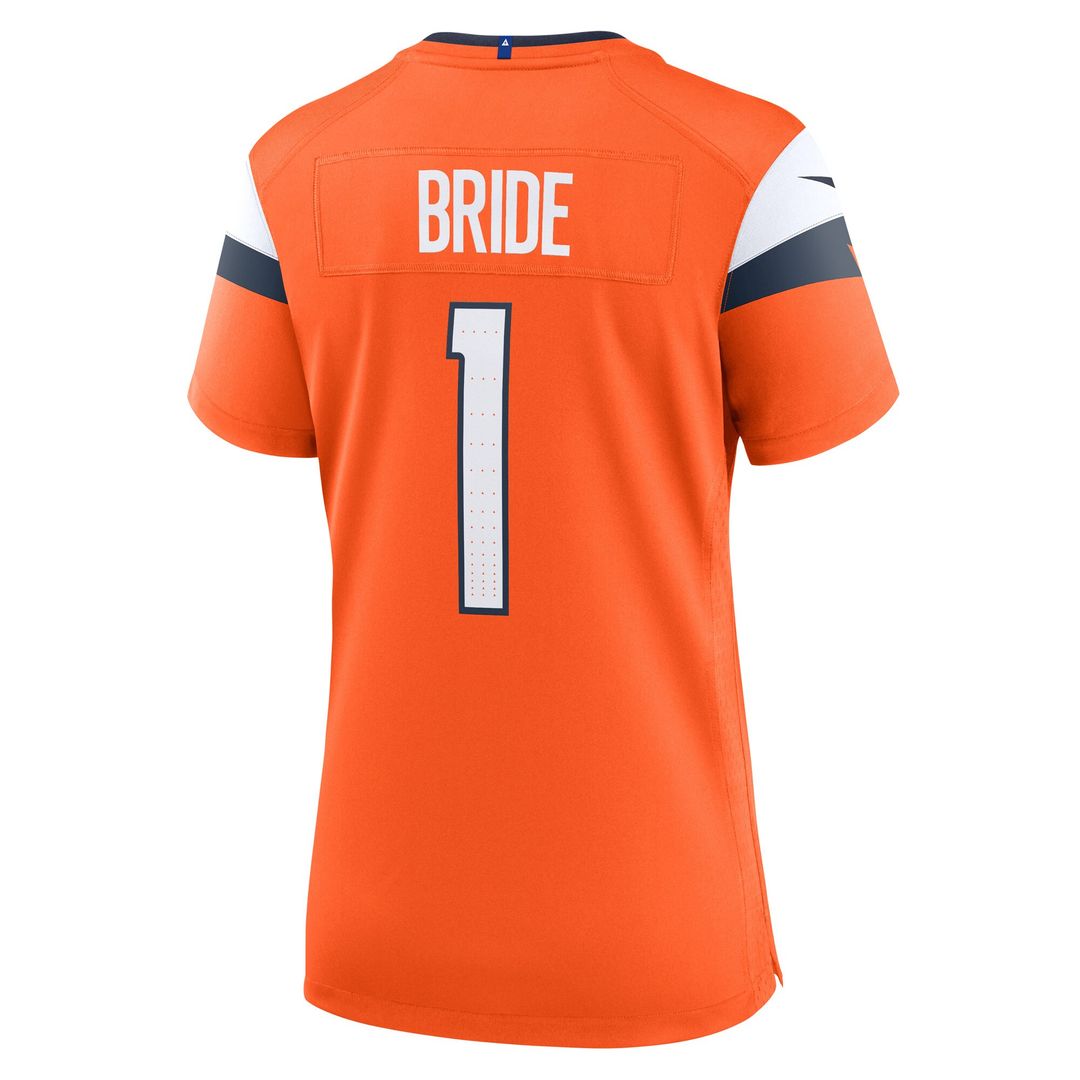 Number 1 Bride Denver Broncos Women's Game Jersey - Orange