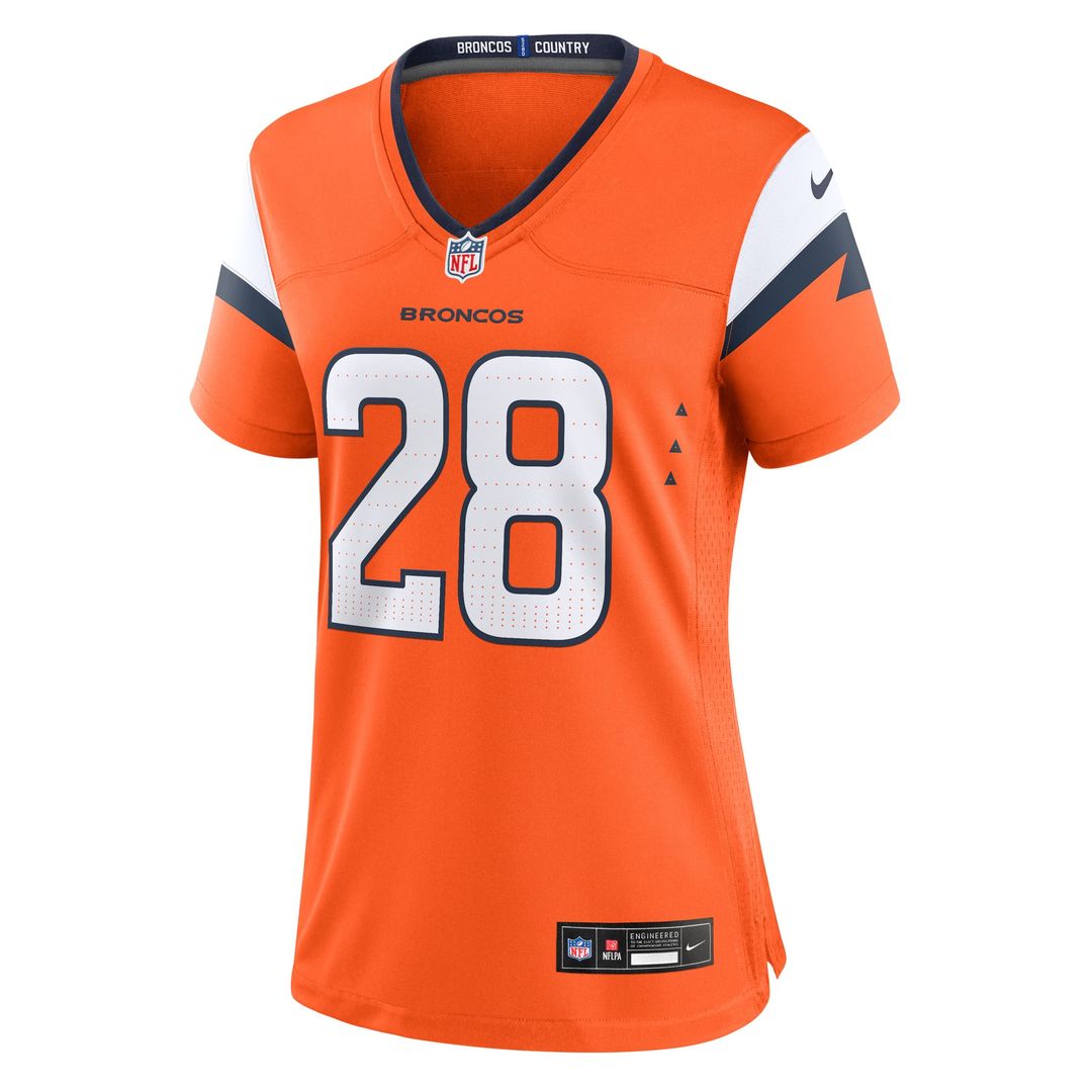 Tyler Badie Denver Broncos Women's Team Game Jersey - Orange