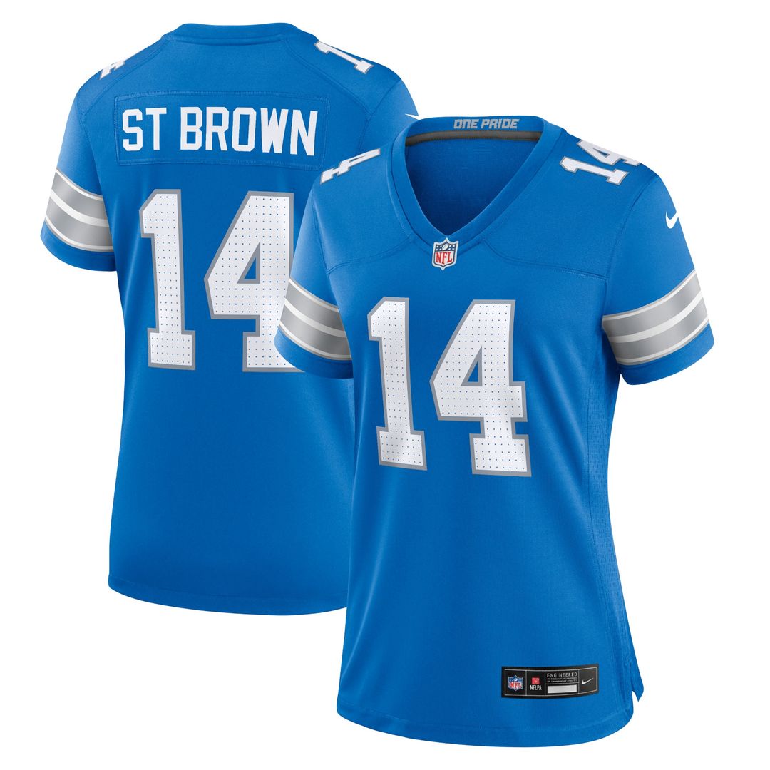 Amon-Ra St. Brown Detroit Lions Women's White Game Jersey - White
