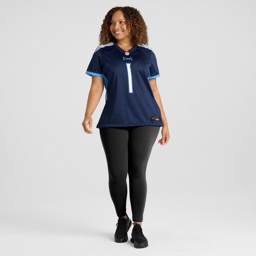Number 1 Bride Tennessee Titans Women's Game Jersey - Navy