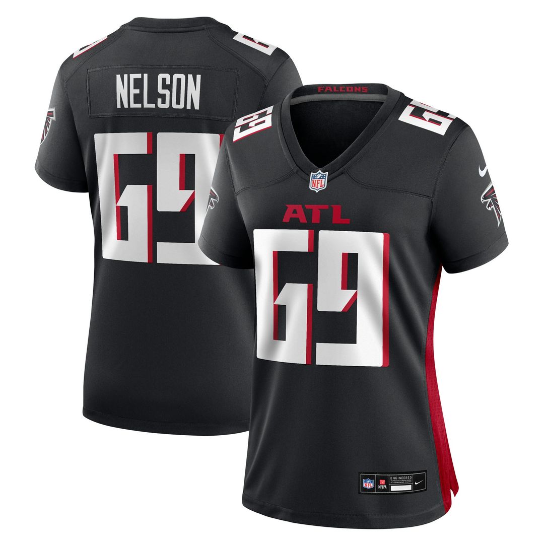 Jack Nelson Atlanta Falcons Women's Team Game Jersey - Black