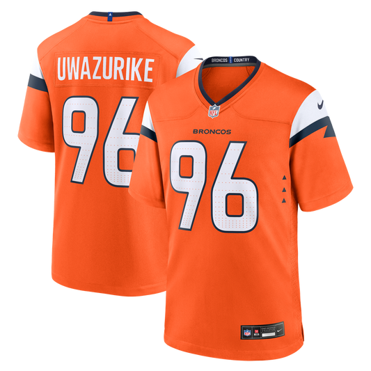 Eyioma Uwazurike Denver Broncos Team Game Jersey - Orange