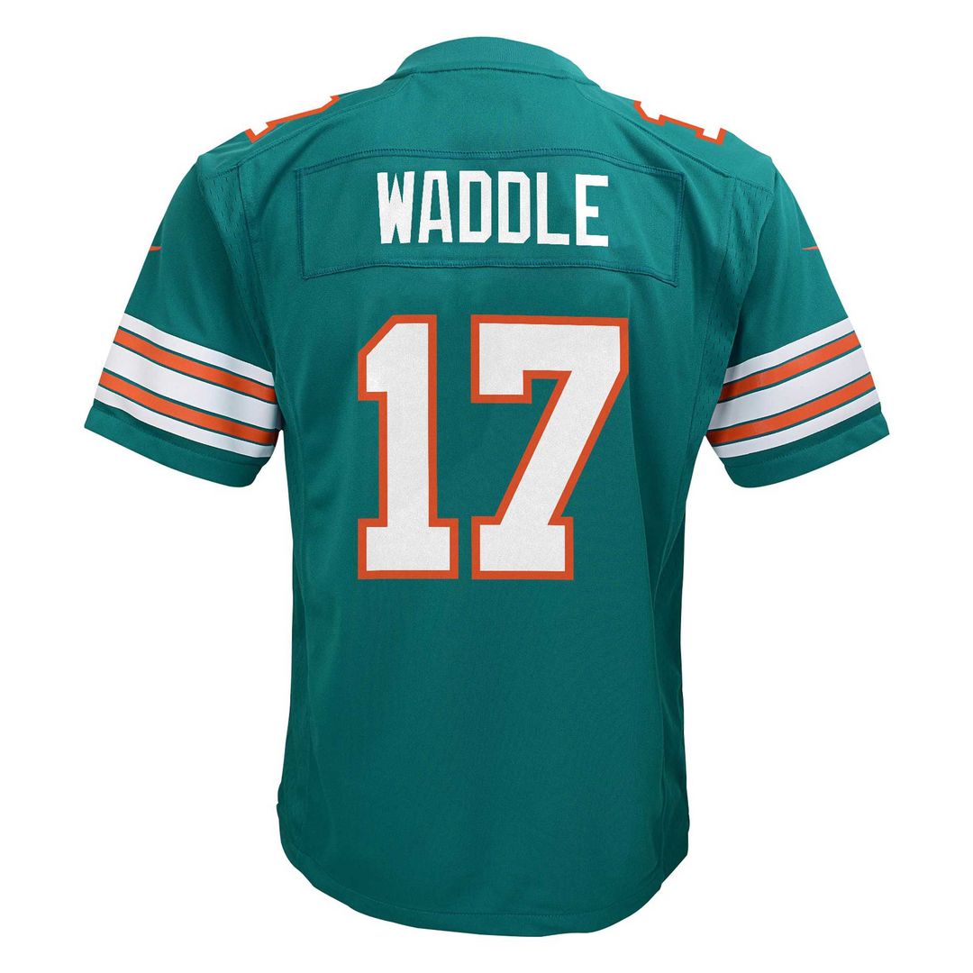 Jaylen Waddle Miami Dolphins Youth Game Jersey - Aqua