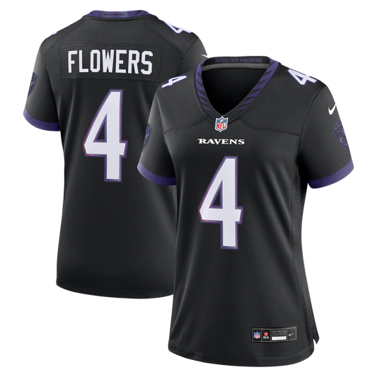 Zay Flowers Baltimore Ravens Women's Alternate Game Jersey - Black