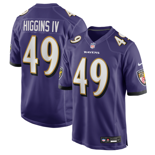 Jay Higgins IV Baltimore Ravens Team Game Jersey - Purple