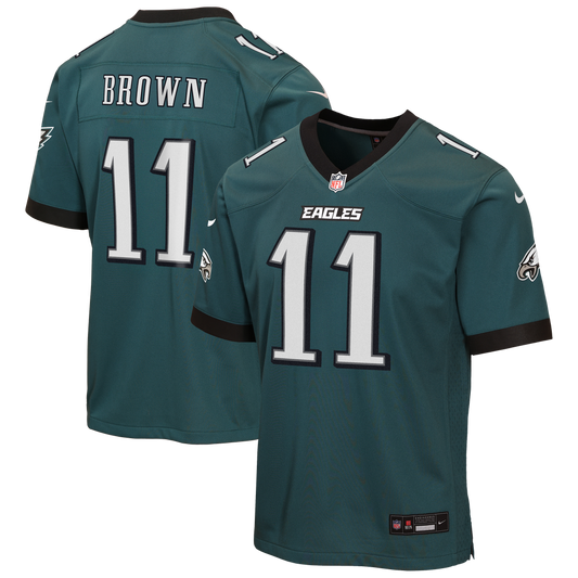 A.J. Brown Philadelphia Eagles Youth Team Game Jersey - Midnight Green