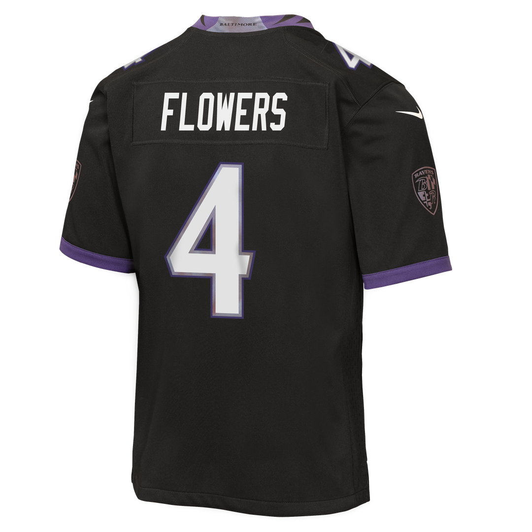 Zay Flowers Baltimore Ravens Youth Alternate Game Jersey - Black