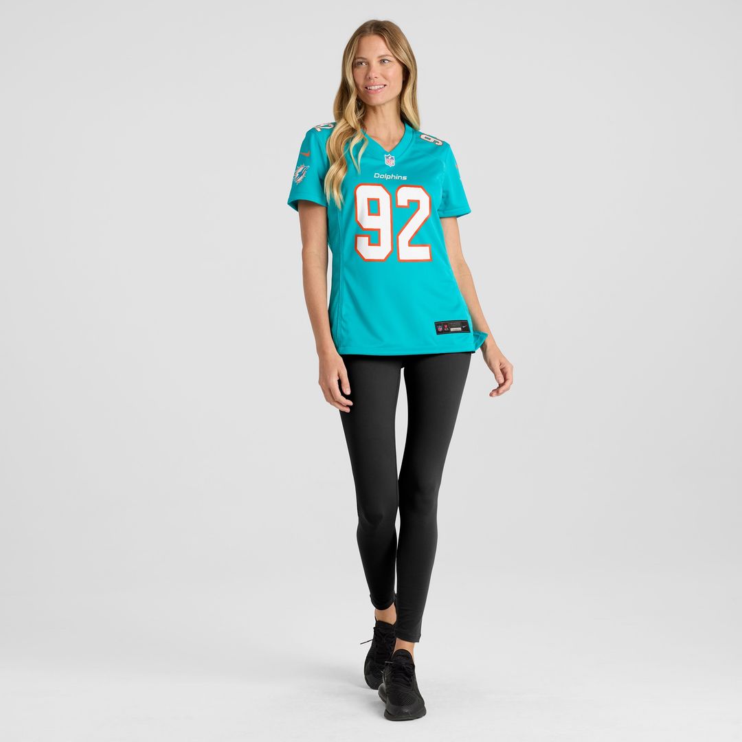 Zach Sieler Miami Dolphins Women's Game Jersey - Aqua