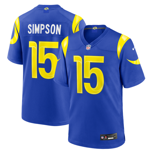 Ty Simpson Los Angeles Rams 2026 Draft First Round Pick No. 13 Team Game Jersey - Royal
