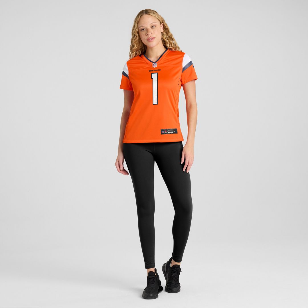 Number 1 Bride Denver Broncos Women's Game Jersey - Orange
