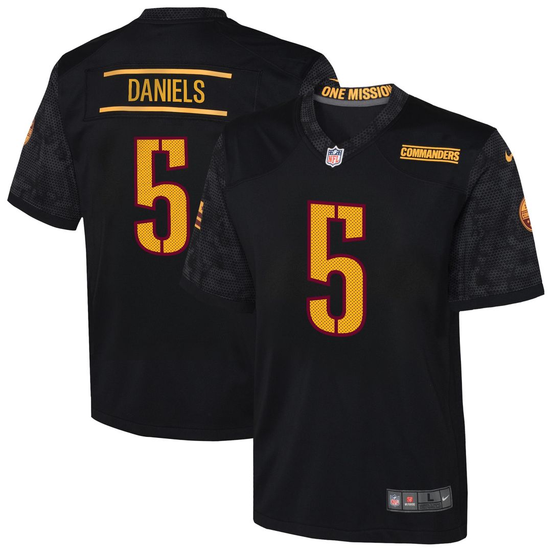 Jayden Daniels Washington Commanders Youth Alternate Game Jersey - Black