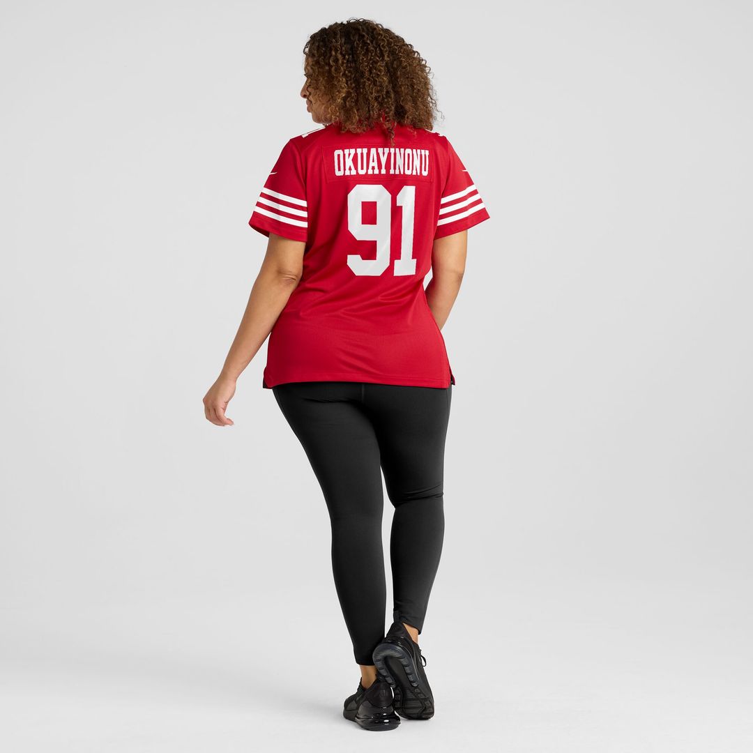 Sam Okuayinonu San Francisco 49ers Women's Team Game Jersey - Scarlet
