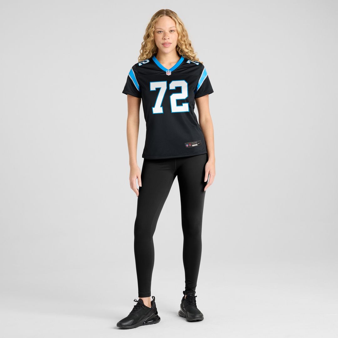 Taylor Moton Carolina Panthers Women's Team Game Jersey - Black