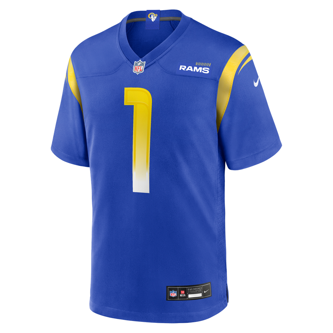 Number 1 Groom Los Angeles Rams Game Jersey - Royal