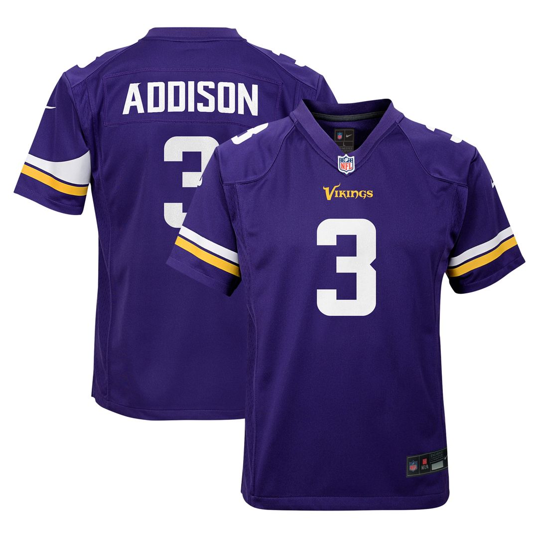 Addison Minnesota Vikings Youth Game Jersey - White