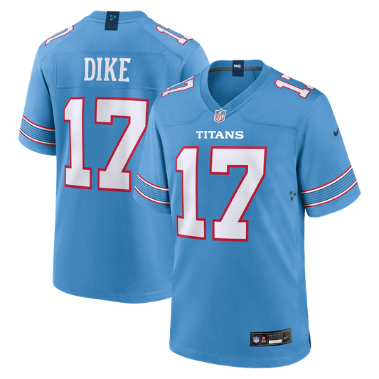 Chimere Dike Tennessee Titans Team Game Jersey - Light Blue
