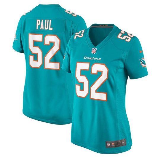 Patrick Paul Miami Dolphins Women's Game Jersey - Aqua