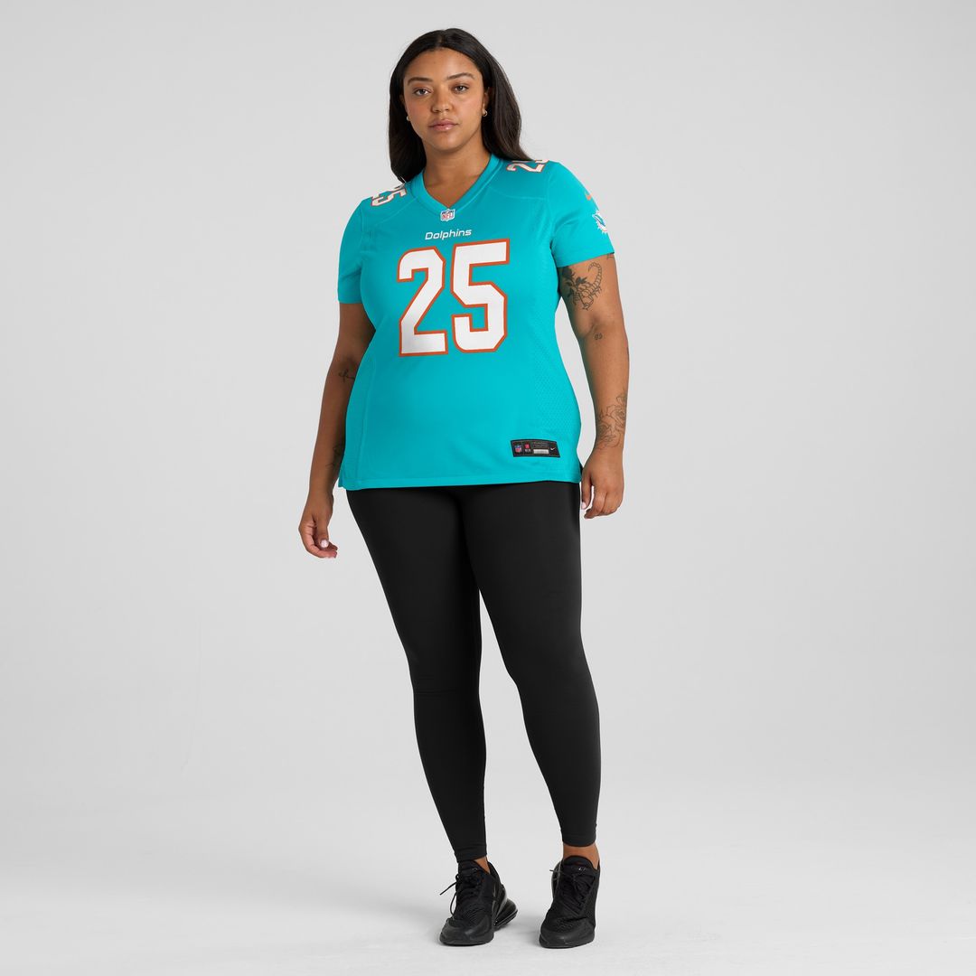 Jaylen Wright Miami Dolphins Women's Game Jersey - Aqua