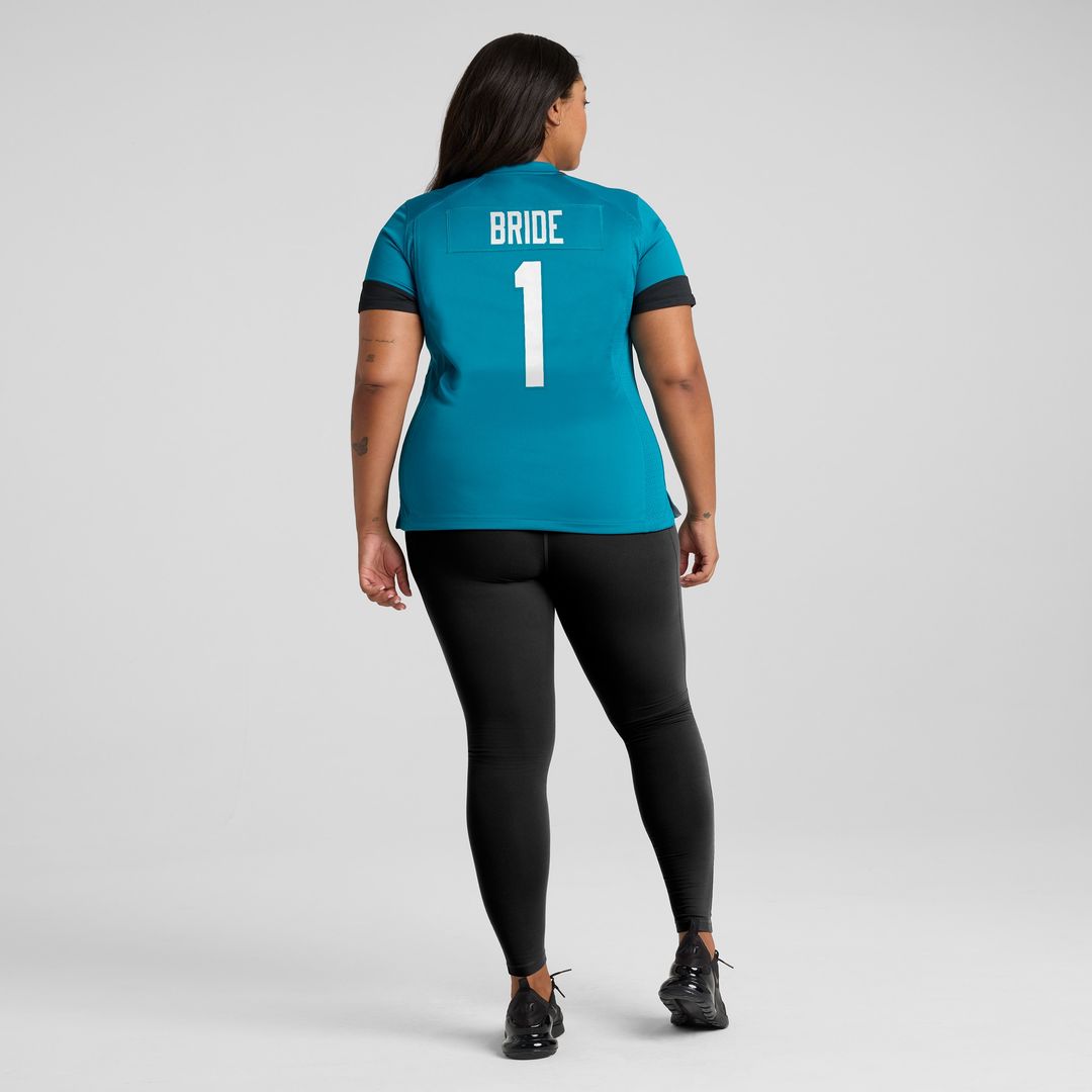 Number 1 Bride Jacksonville Jaguars Women's Game Jersey - Teal