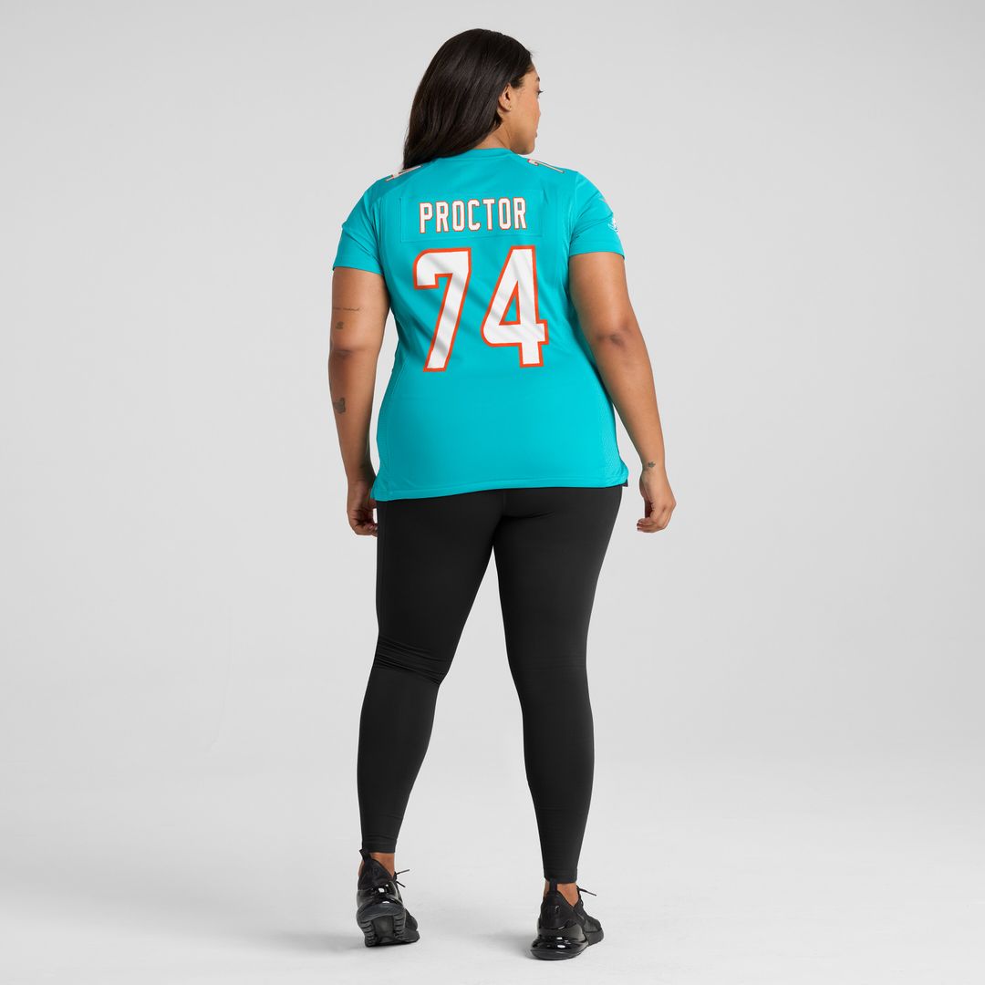 Kadyn Proctor Miami Dolphins Women's Team Game Jersey - Aqua