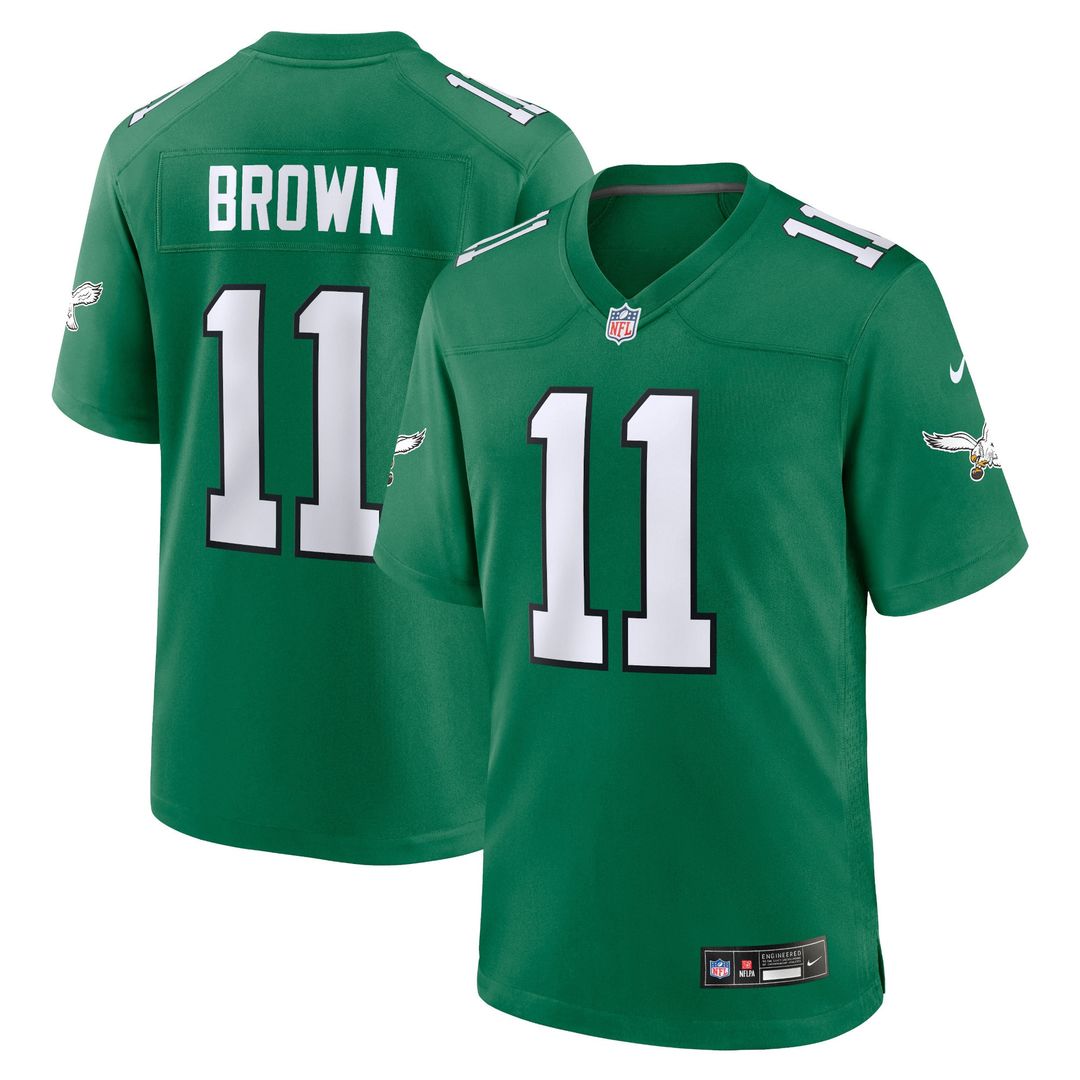 A.J. Brown Philadelphia Eagles Youth Team Game Jersey - Midnight Green