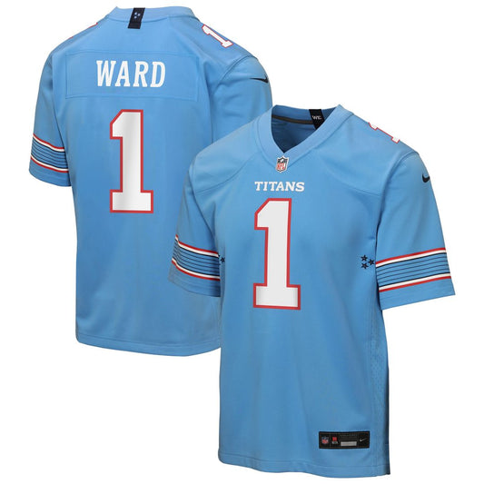Cameron Ward Tennessee Titans Youth Game Jersey - Light Blue