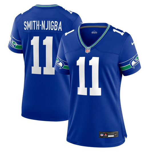 Jaxon Smith-Njigba Seattle Seahawks Women's Throwback Player Game Jersey - Royal